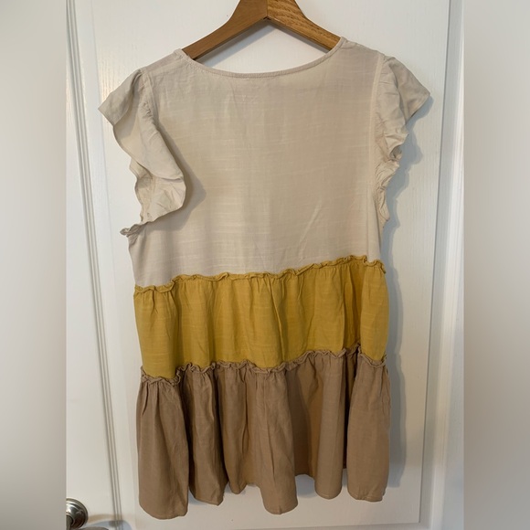 Easel Beige Top with Ruffled Design - Picture 3 of 3